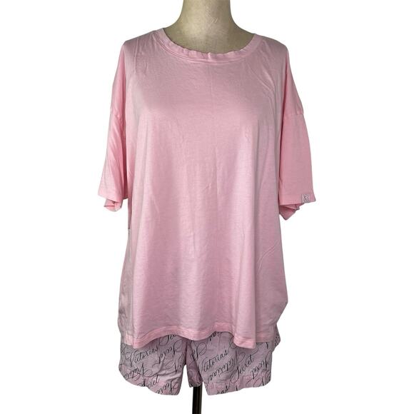 Victoria’s Secret Short Pajama Set Pink Size XXL Soft & Comfy 100% Cotton, relax - Picture 1 of 8
